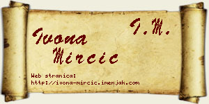 Ivona Mirčić vizit kartica